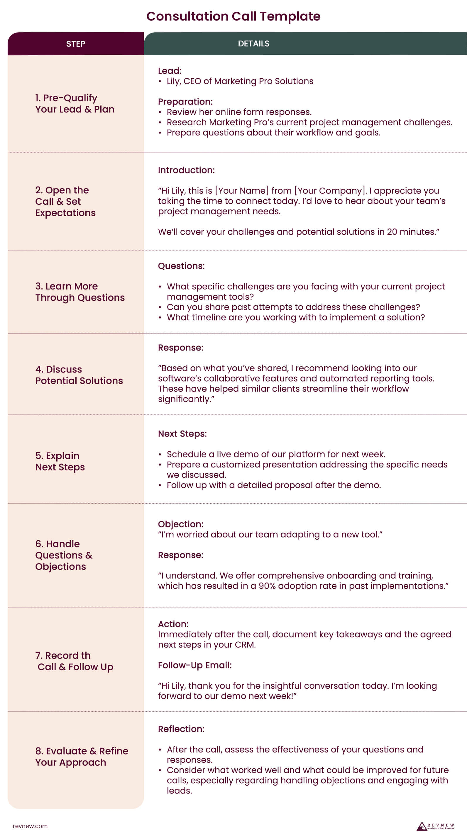 Consultation Call Template