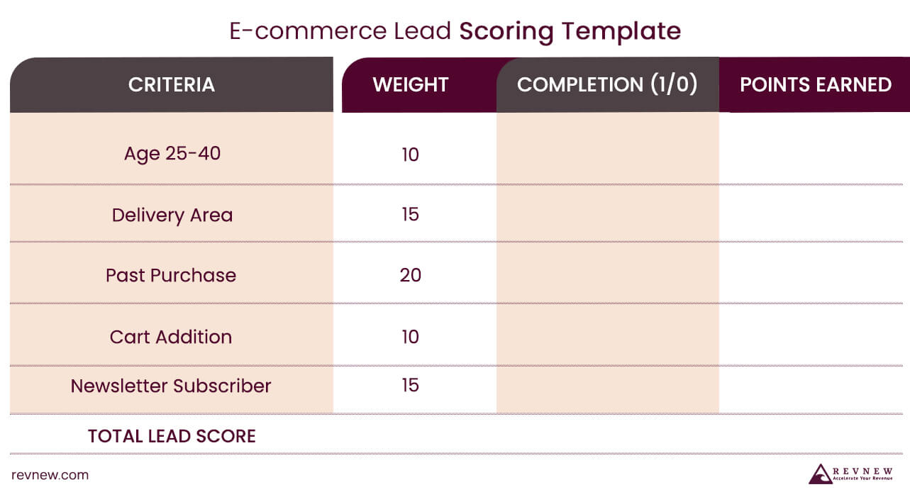 E-commerce Lead Scoring Template