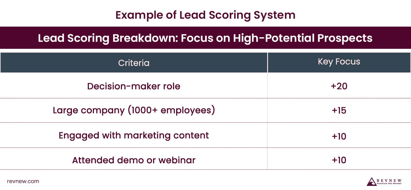 Example of Lead Scoring System