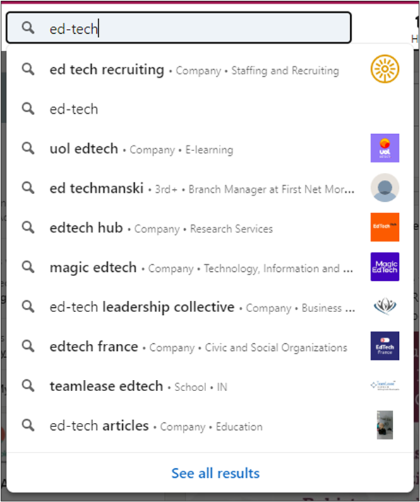 LinkedIn Search Option and Filters 2