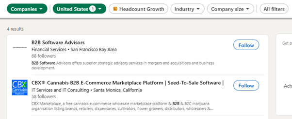 LinkedIn Search Option and Filters