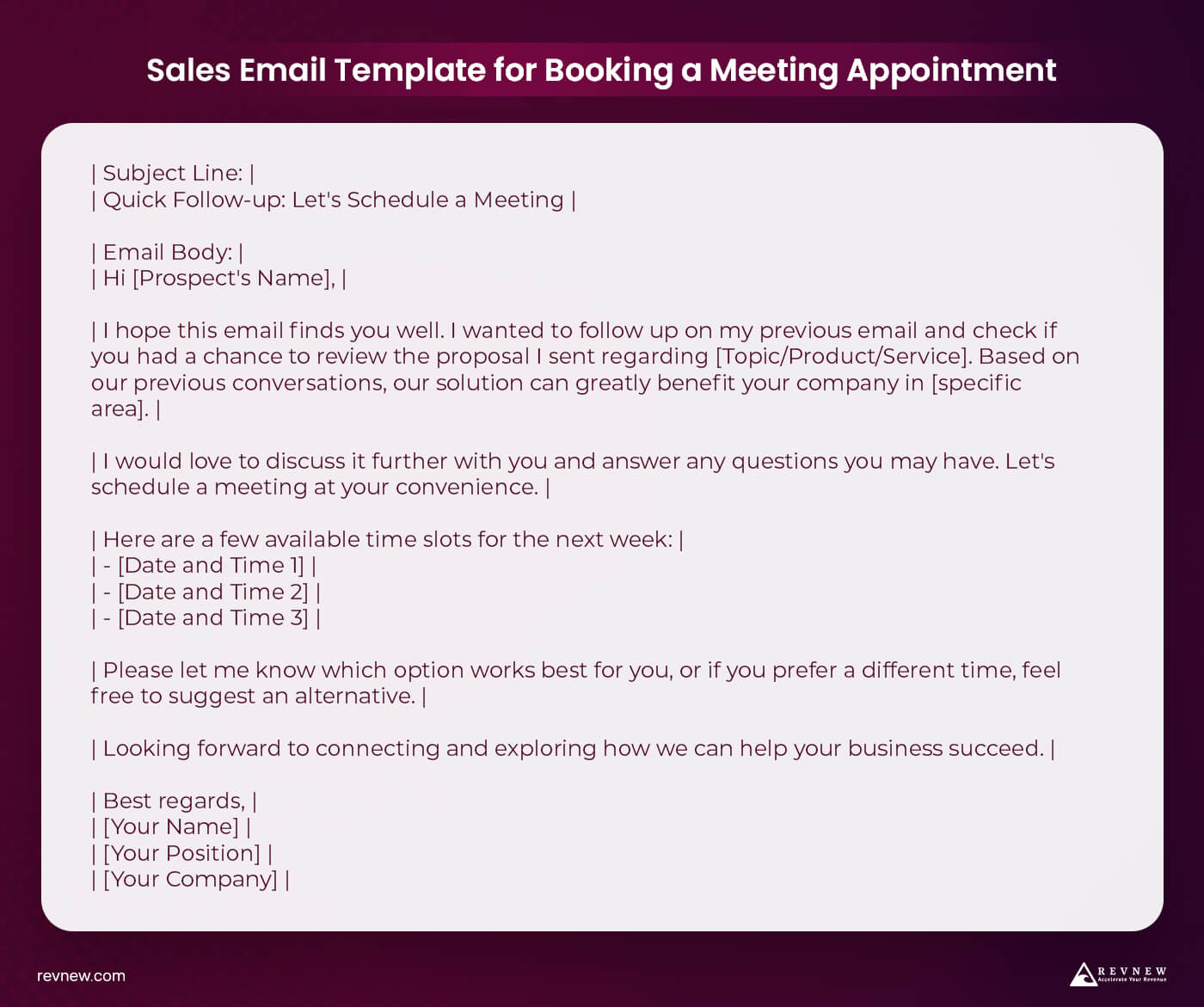 Sales Email Template for Booking a Meeting Appointment
