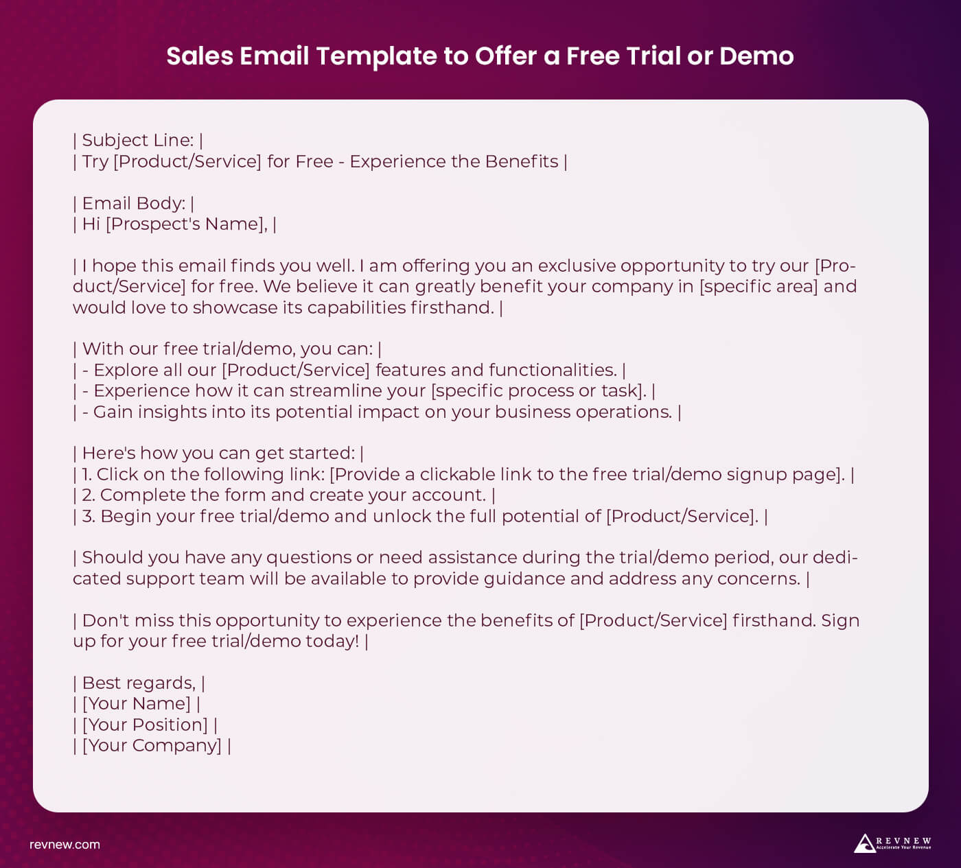 Sales Email Template to Offer a Free Trial or Demo