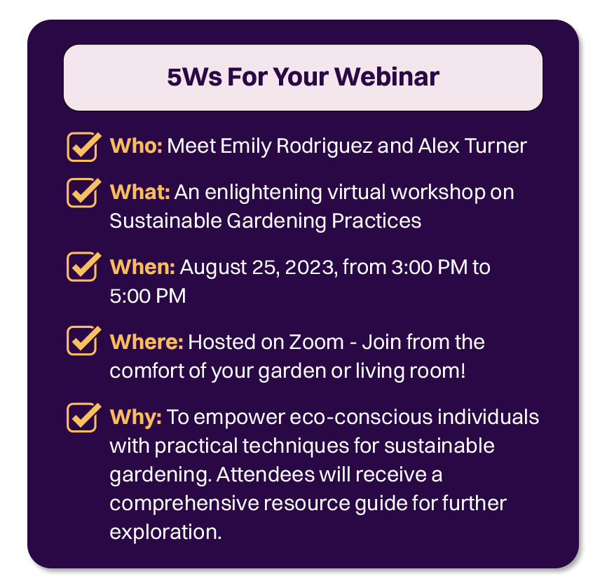 promoting a webinar